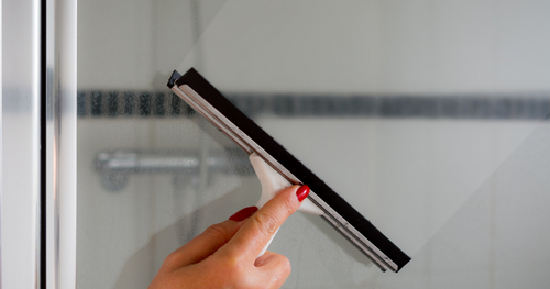 cleaning shower glass door